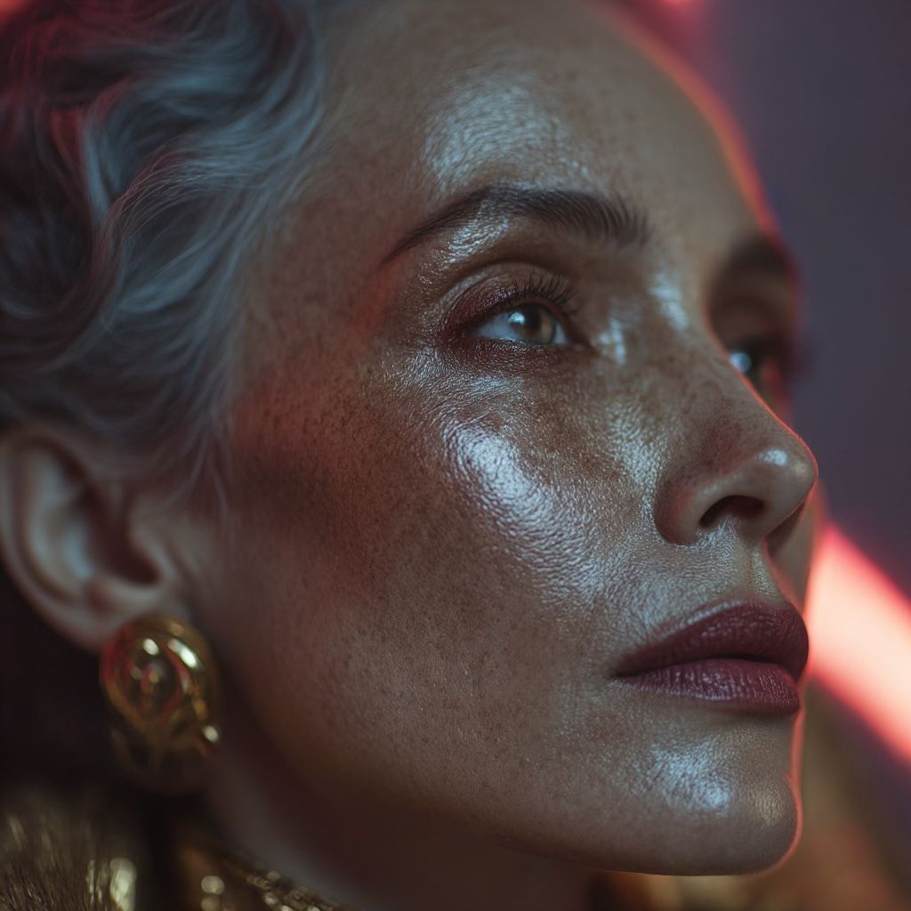 High-definition image of a woman's profile showing sun damage, freckles, and skin discoloration, treatable with IPL Photofacial in Beverly Hills.