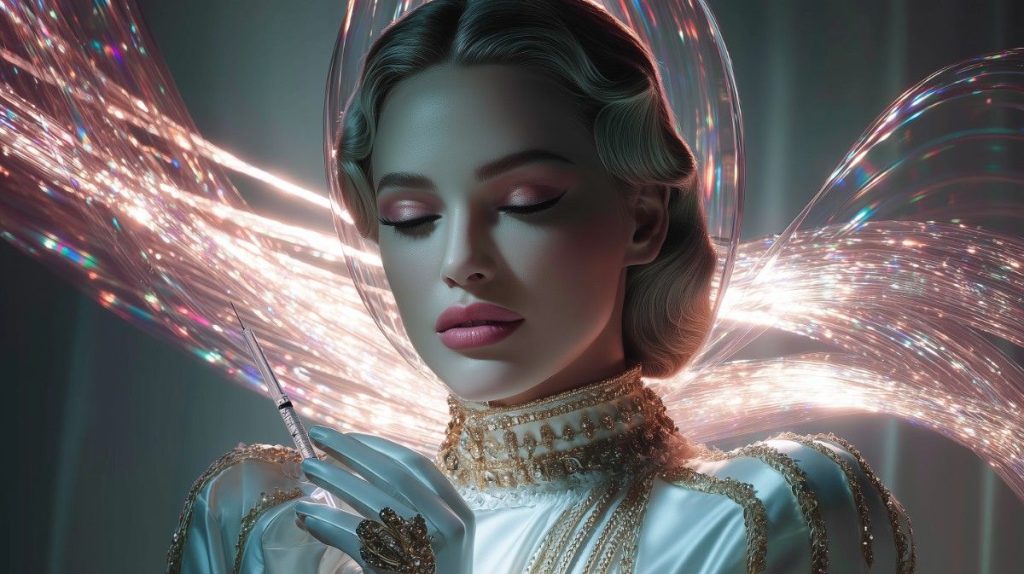 High-fashion image of non-surgical aesthetic procedure performed by Beverly Hills MD-led clinical staff.