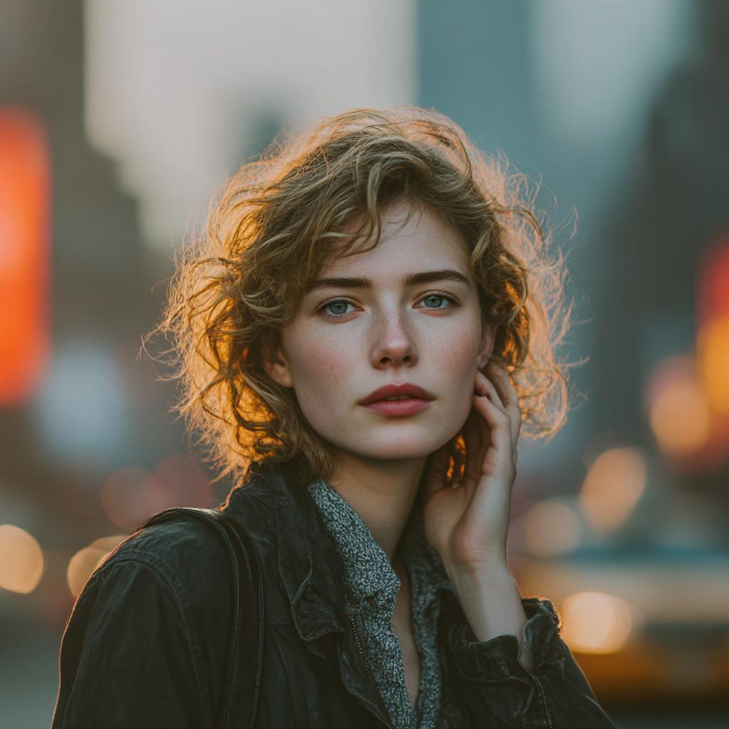 Woman in a city environment at golden hour, illustrating how urban pollution and environmental exposure impact skin clarity and resilience.